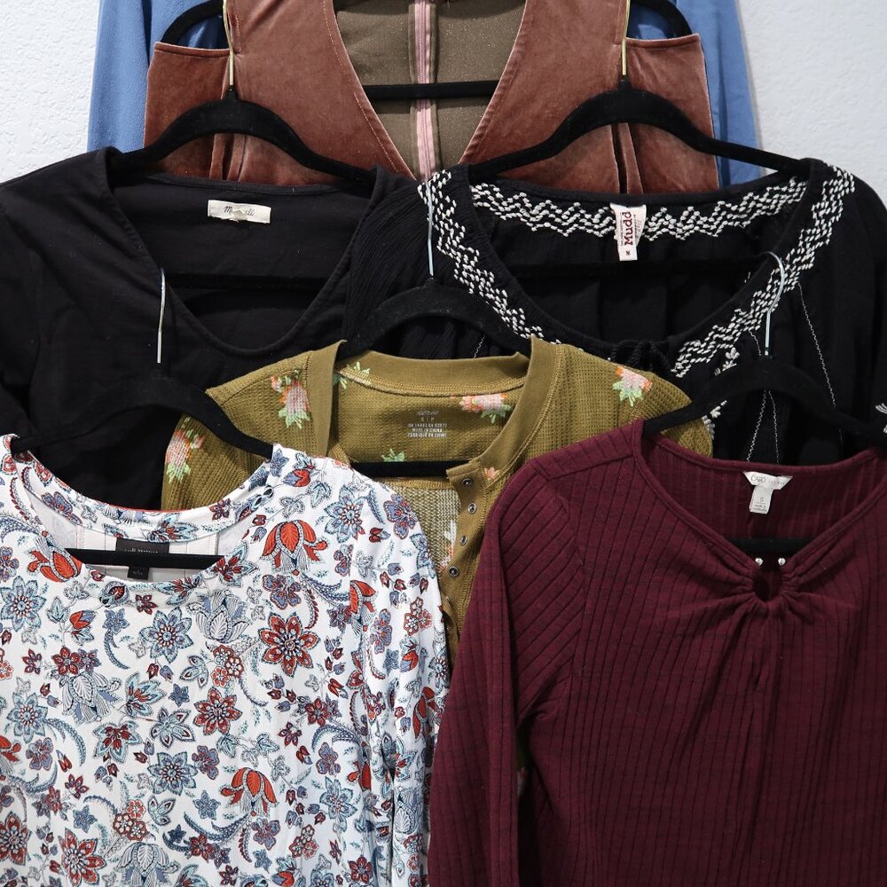 Blouse Womens Long Sleeve Sweater 3/4 Sleeve Lightweight Floral Bundle Lot S/M - Picture 4 of 11